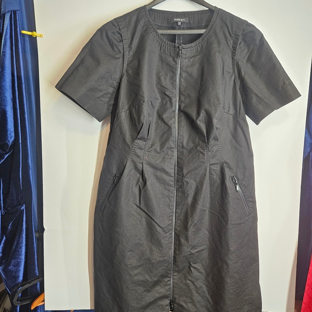 Lafayette 148 New York Black Full Zip Utility Short Sleeve Sheath Dress 18W - Picture 14 of 14